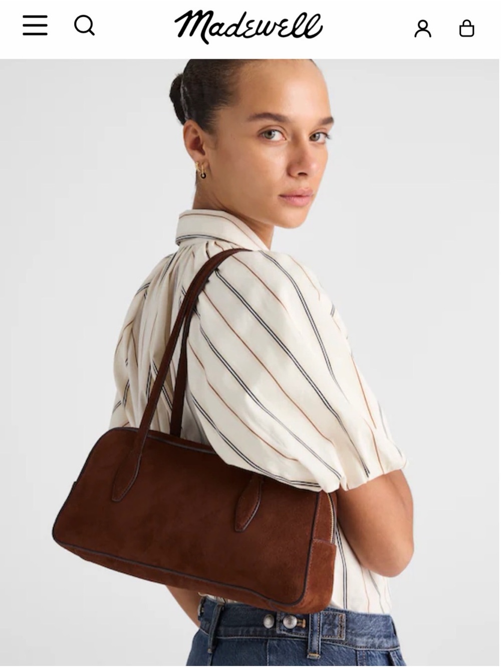 MADEWELL Top Zip Suede Shoulder Bag - New - Picture 10 of 10